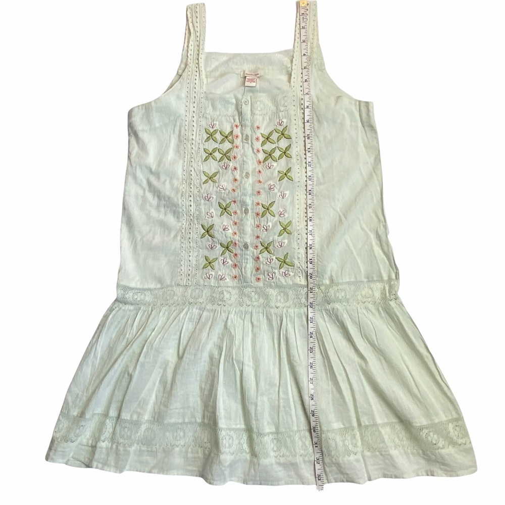 Sundance Catalog Pastel Mint Green Lace Floral Embroidery Cottagecore Dress